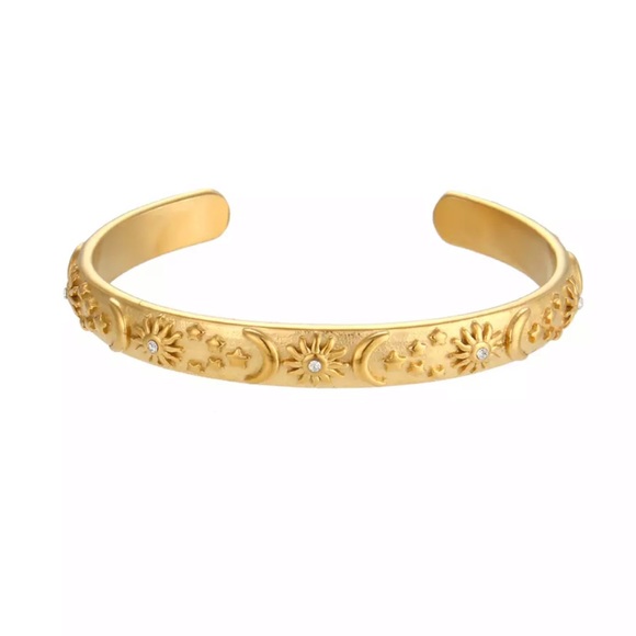 NEW 18K GOLD CUFF BANGLE BRACELET, NICE BRACELET, CUTE BRACELET - Picture 5 of 5